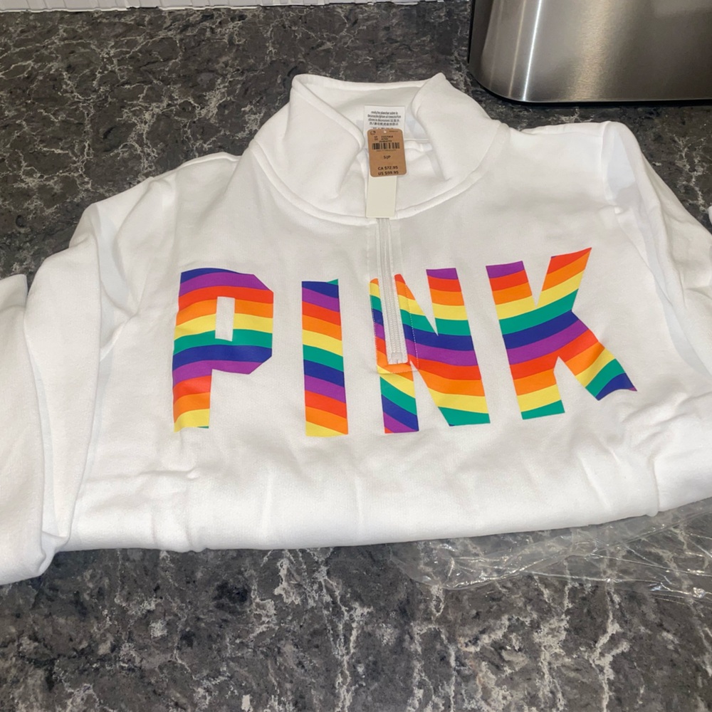 Victoria’s Secret Rainbow Pride Crewneck Half Zip UNISEX